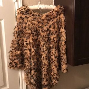 Animal print poncho